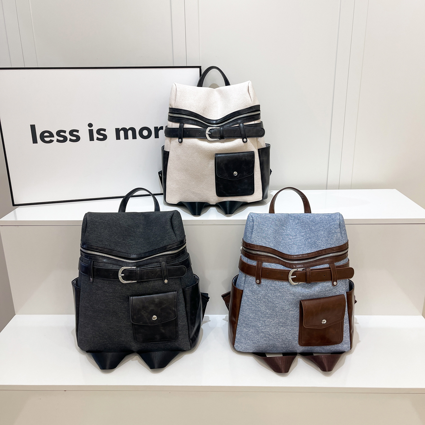 Balo denim khóa da 195,6k/c (lố 3)