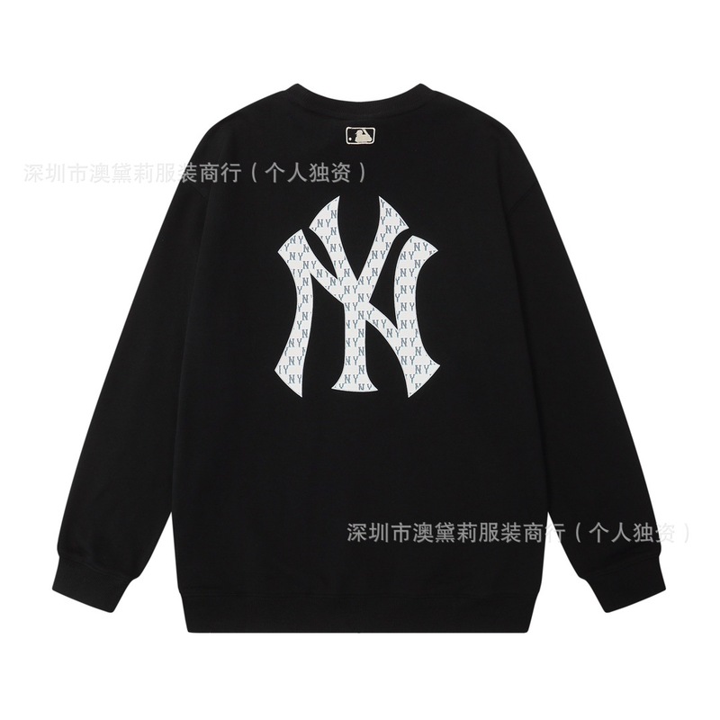 潮牌MLB男女情侣款卫衣老花系列大logo运动休闲秋冬毛圈圆领卫衣|undefined
