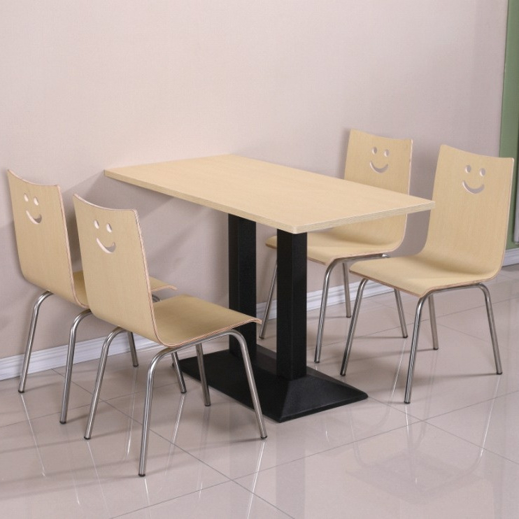 Kfc Dining Table and Chair Combination Snack Bar Fast Food Table and Chair Noodle Shop Canteen Staff Factory Restaurant Stainless Steel Dining Table