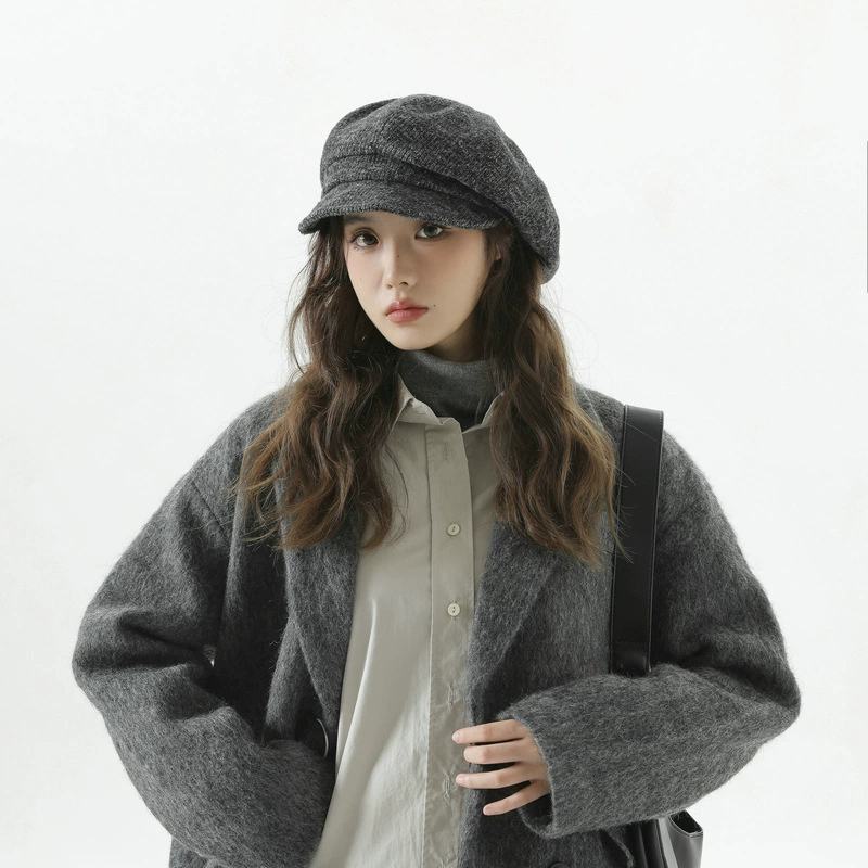 Retro knitted demi-season keep warm hat
