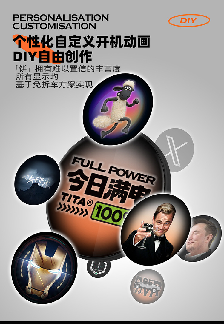 Tita Car Air Code Meter Wireless Magnetic Suction Type Is Suitable for Tesla's New Version Car Dashboard Display