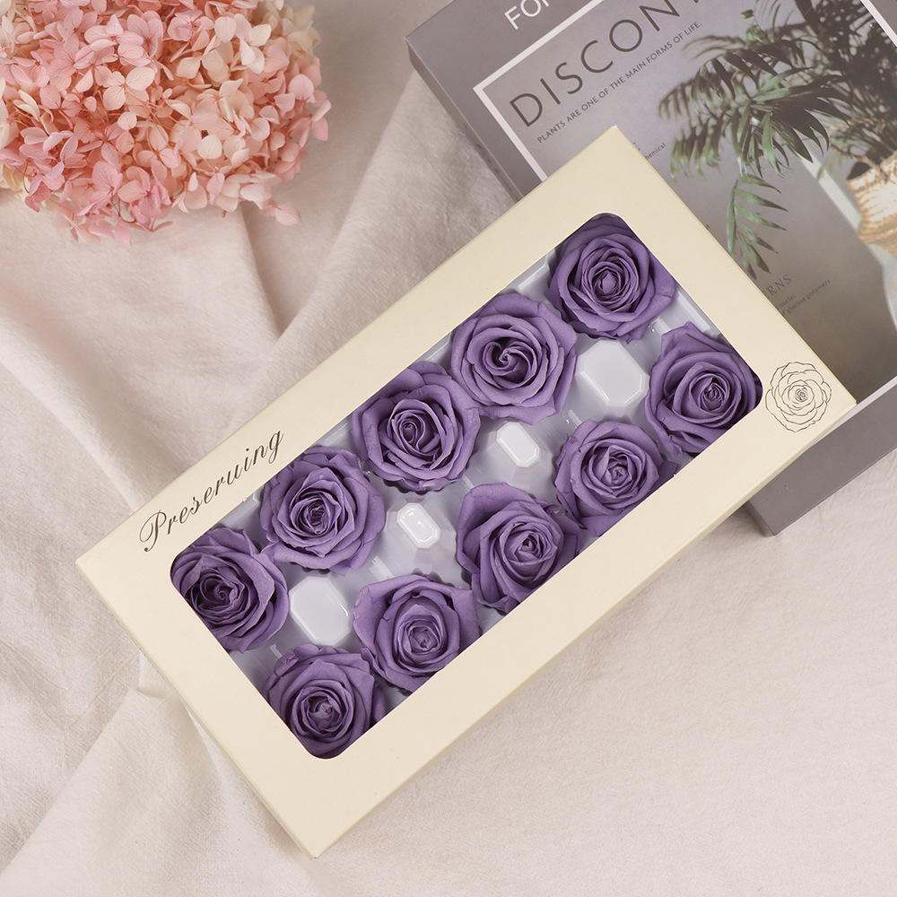 Clase B flor eterna flor rosa ramo de 3-4cm flor real de bricolaje fábrica de Yunnan al por mayor flor de San Valentín flor seca 520