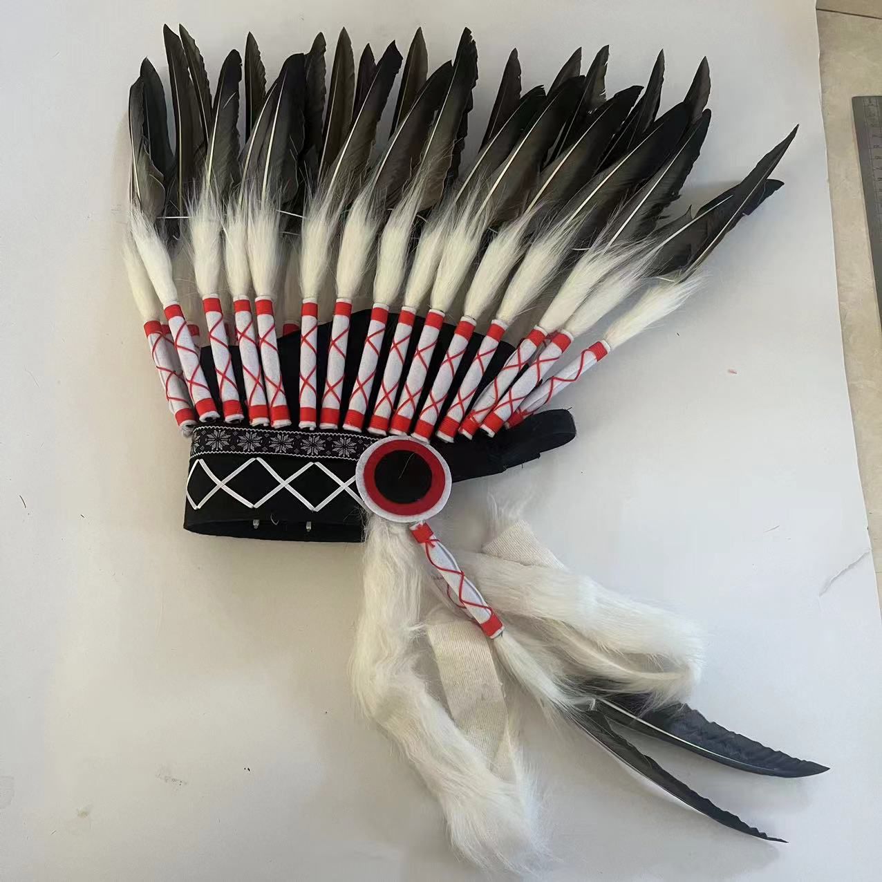 Tocado indio diadema tocado de plumas salvaje jefe accesorios para el cabello desgaste de la cabeza rendimiento etapa fotografía accesorios de pasarela