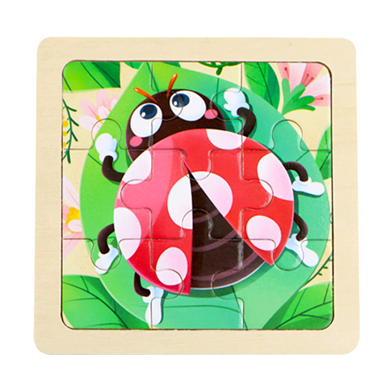 Fábrica directa de niños pequeños 9 piezas de dibujos animados de madera plano rompecabezas puzzle puzzle juguetes de educación temprana para bebés image 41