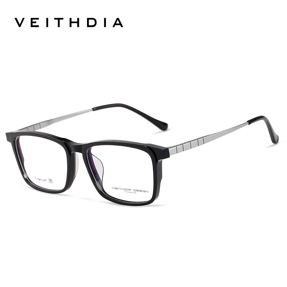 Placa de marco completo con pies de titanio, marco de espejo de miopía óptica retro, cuadrado simple para hombres, capacidad de distribución al por mayor 2017