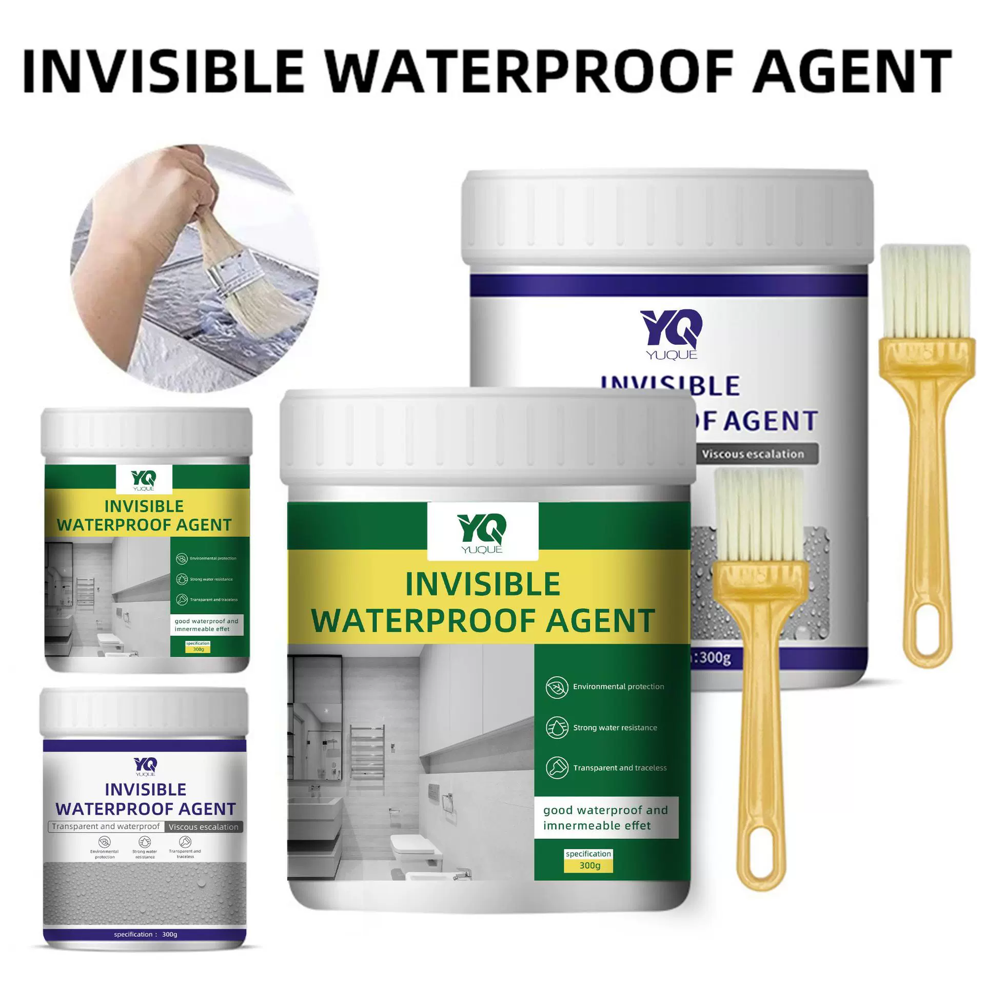 跨境外贸透明防水胶外墙卫生间补漏胶免砸砖地板防水胶涂料