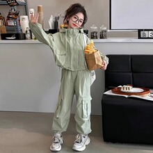 女童工装套装春秋2025新款酷飒女孩衣服儿童大童春装运动休闲穿搭