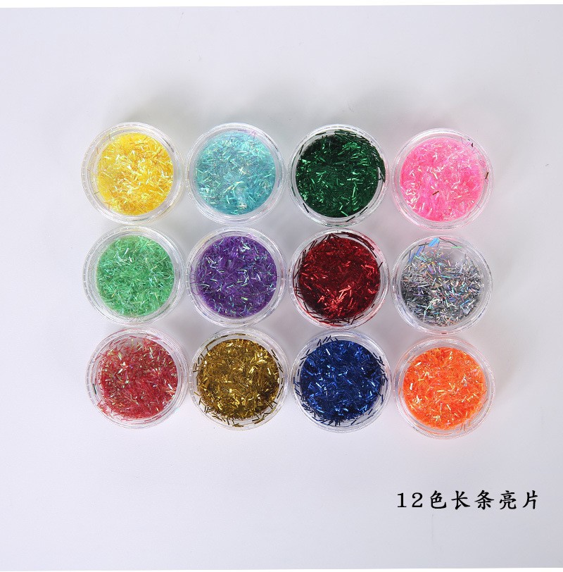 12 colores de uñas belleza Ojo Maquillaje Glitter lentejuelas cerámica suave fruta pieza perla polvo Delgado mezclado accesorios la joyería BRICOLAJE