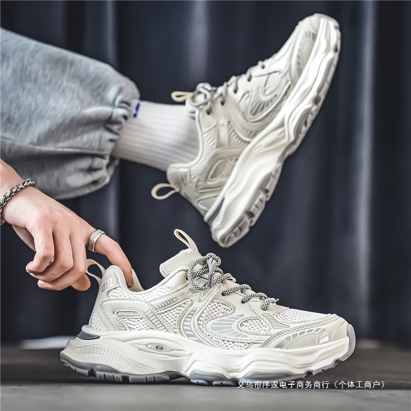 Putian zapatos de hombre primavera, estilo de Hong Kong, zapatos de papá, zapatos deportivos de malla casuales de invierno