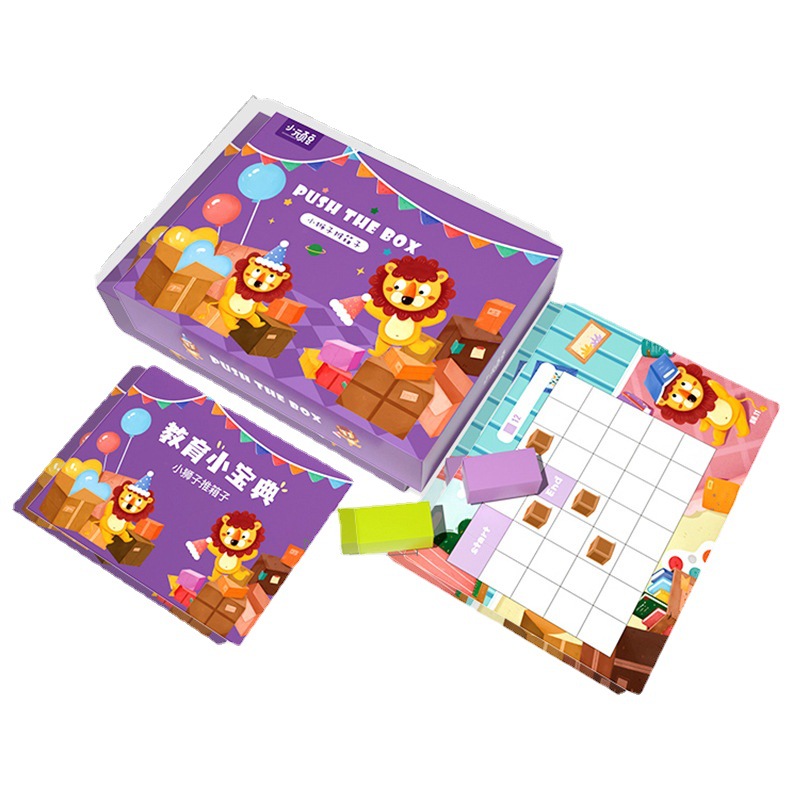 León de madera caja empuje bloques construcción juego educación la primera infancia inteligencia cognitiva desarrollo pensamiento Juguetes image 5