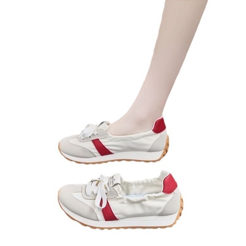 Asgar Women's Spring and Autumn Style Low-Top Sports Shoes with Soft Soles, Non-Binding and Matchable with Skirts, Dopamine White Sneakers, Trendy