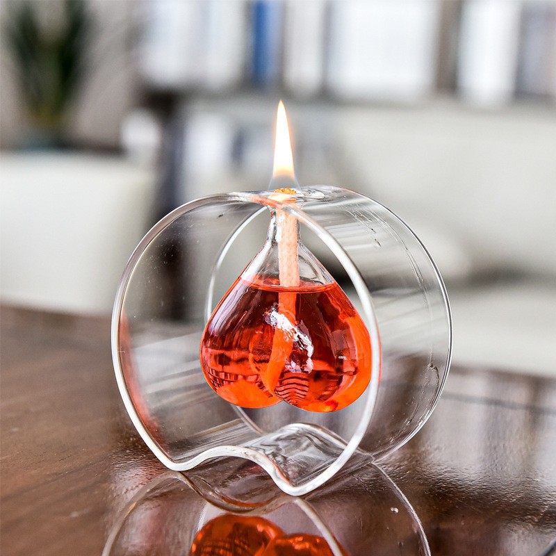 Mxmade creativo cristal transparente amor lámpara de aceite característico regalo de boda en lugar de candelabro