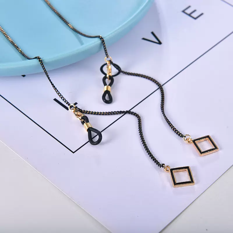 新款简约眼镜链子金属黑金世界窗潮流口罩链欧美轻奢眼镜挂链饰品