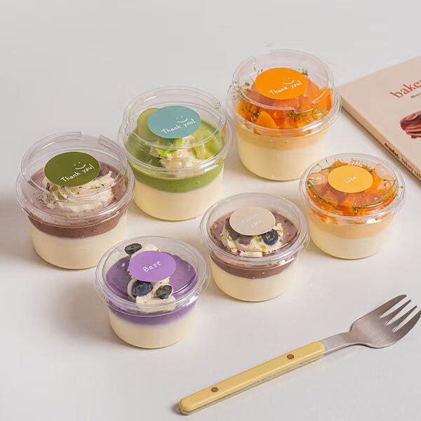 Disposable pudding cup with lid jelly dessert packaging box Internet…