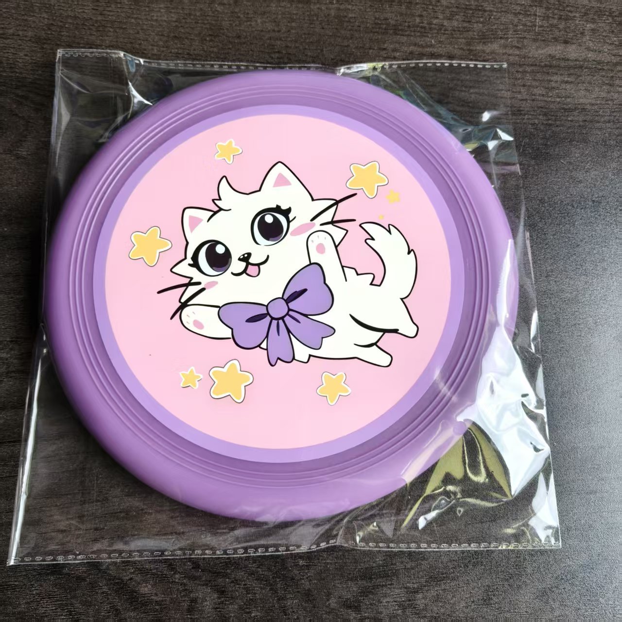 TPR 소재 20cm 프리스비(보라색 행복한 고양이)