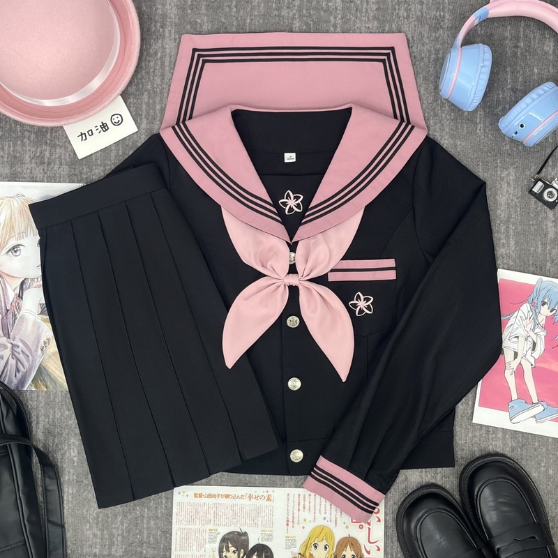 【夏桜】オリジナルJK制服 和風カレッジスタイル セーラー服 学校用品 甘いガール風クラス制服 卒業式制服|undefined
