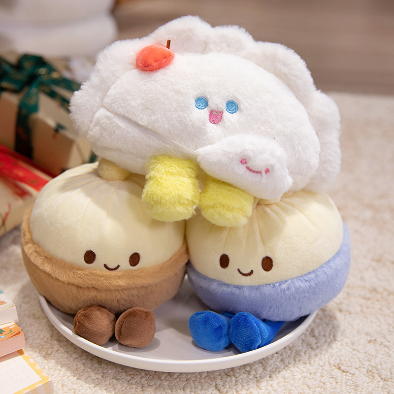かわいい朝茶まんじゅう人形蒸し餃子ぬいぐるみ女の子睡眠ベッドメイト枕人形誕生日ギフト人形|undefined