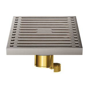 Cream Style Floor Drain All-copper Brushed Bathroom Anti-odor Insect Bathroom Strip Sewer Large Displacement Washing Machine Universal