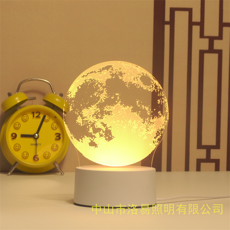 3D lámpara de noche acrílica atmósfera regalos de cabecera atmósfera lámpara de evento regalos al por mayor DIY lámpara de escritorio ideas de Navidad