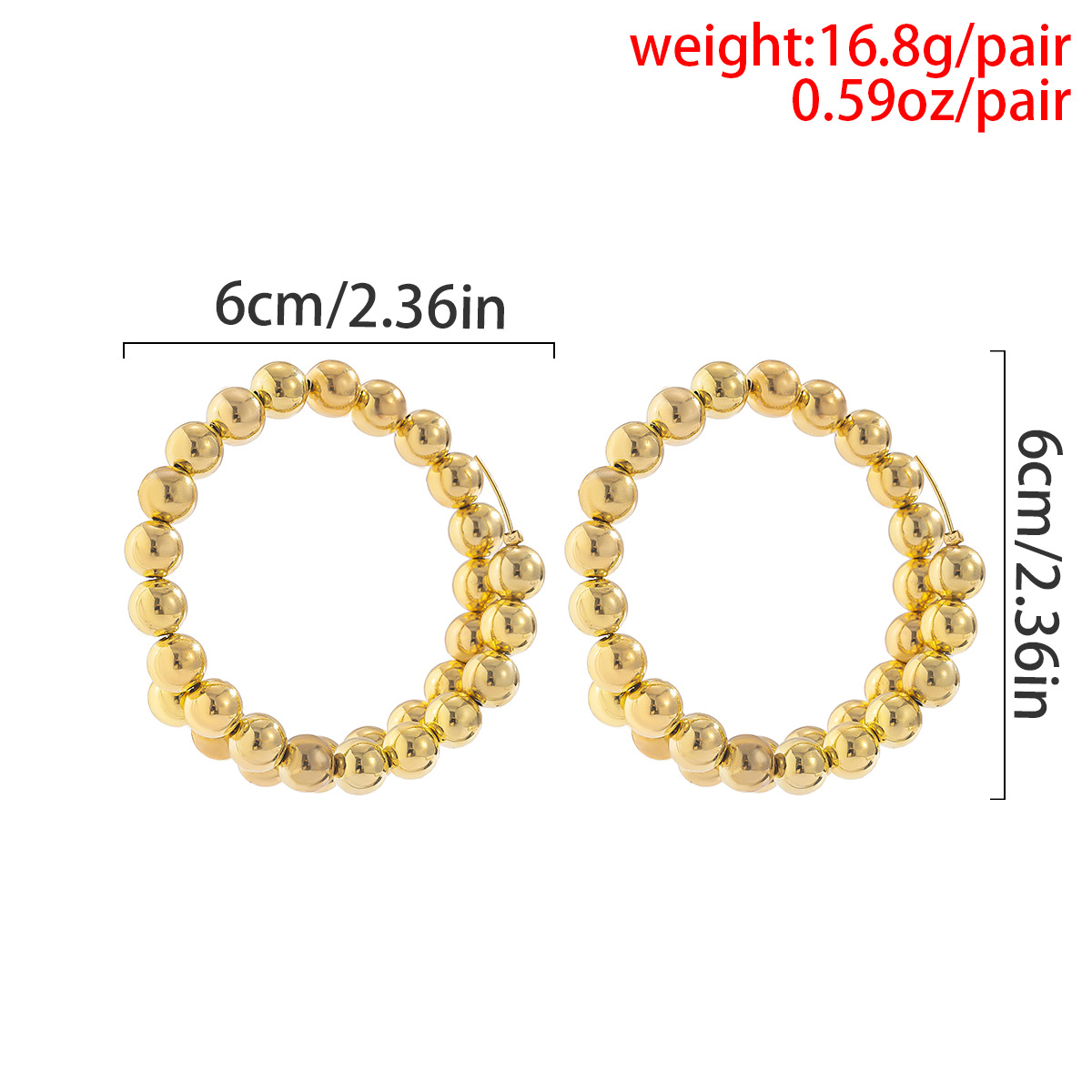 1 Paire Glamour Exagéré Géométrique Placage Ccb Le Cuivre Des Boucles D'oreilles display picture 1