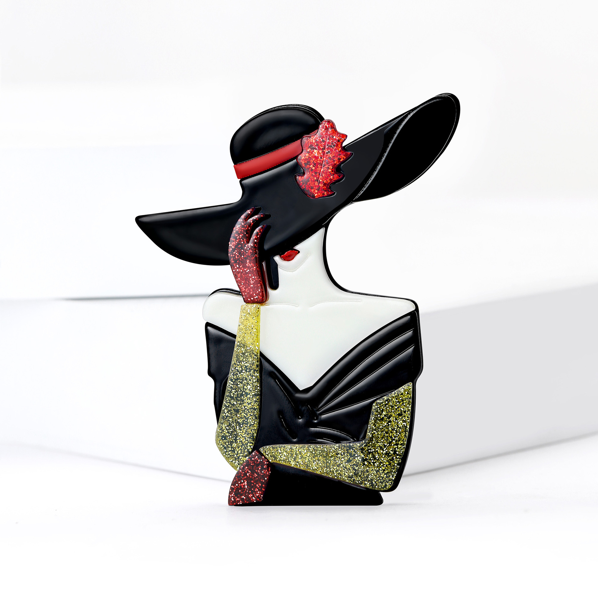 Cross-Border Hot-Selling European and American Acrylic Monroe Girl Brooch Fashion Versatile Women's Clothing Corsage Jewelry Pin