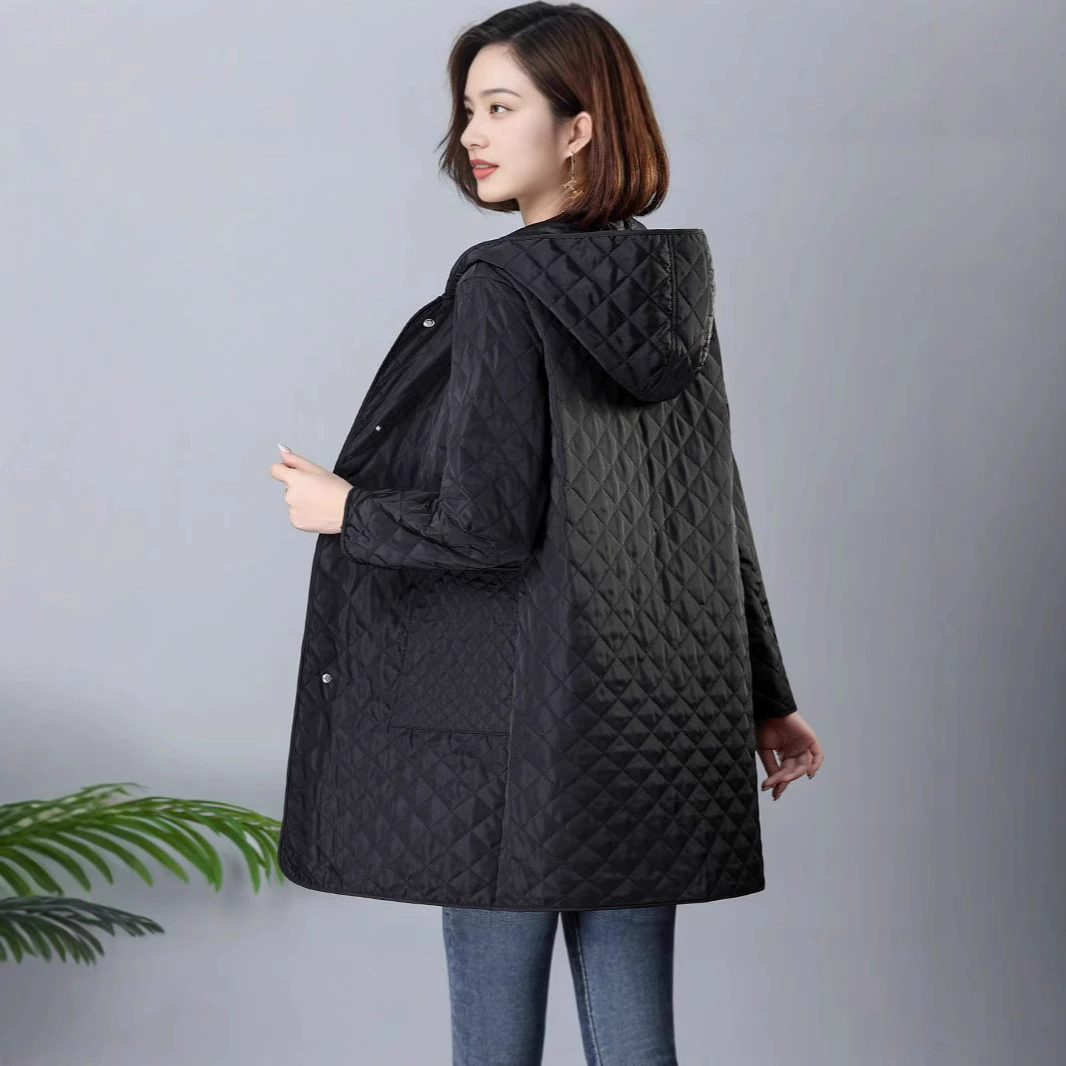 Средние длинные хлопчатобумажные куртки женские 2024 новые осенние и зимние