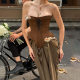 Holiday Style Butterfly dress Women's Detachable Hem Slimming Tube-top Flower-bud Dress Elegant Spice Girl Tall Long Dress