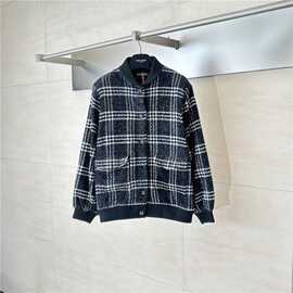 毒家现货原彪正确版本香香家新款格纹单排扣棒球服夹克外套男女款