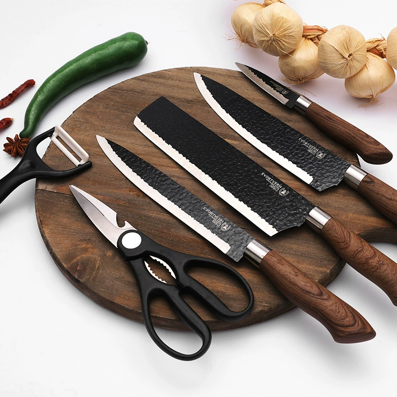With a forged pattern set stainless steel, knife, handle, gift box, (Physicals)