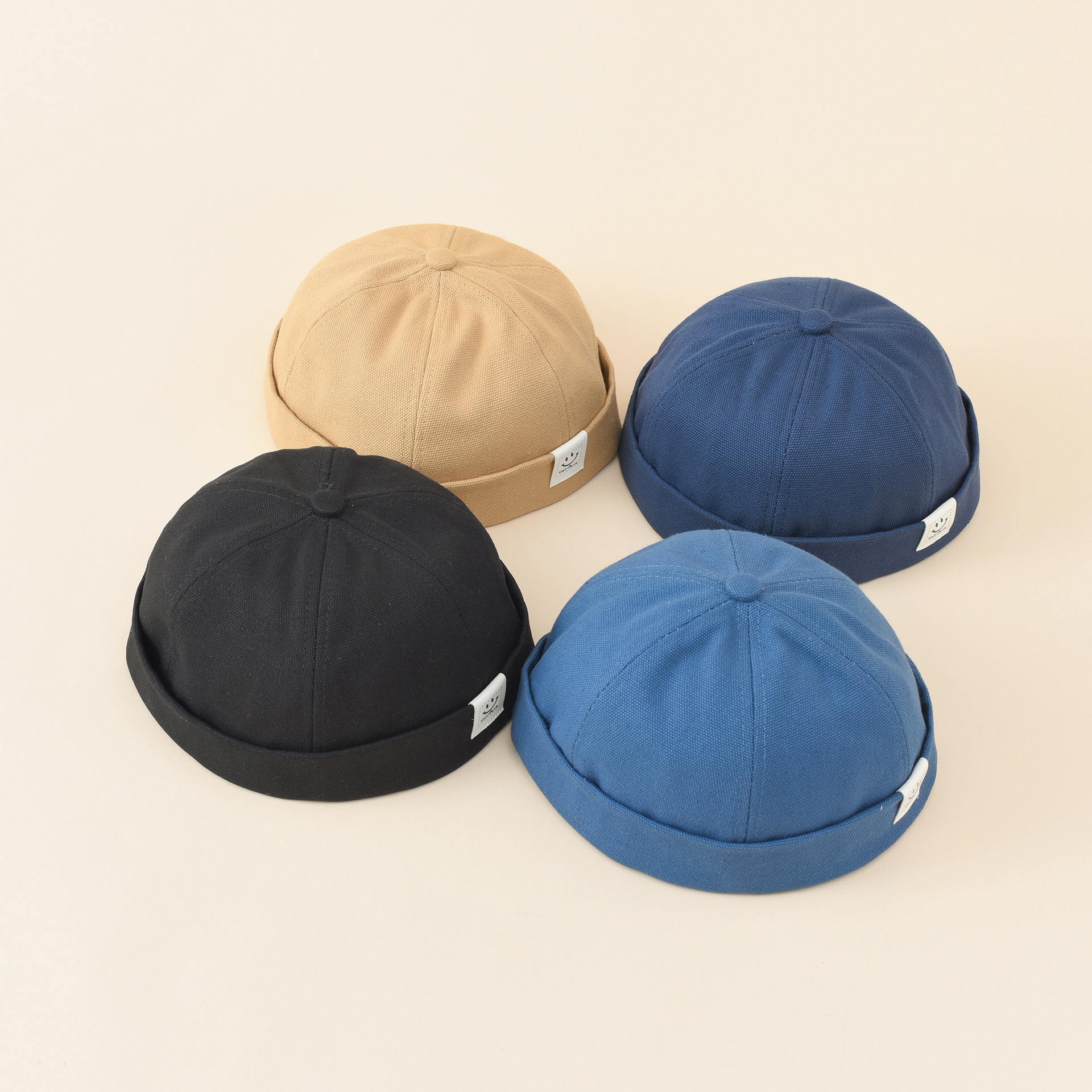 Sombrero de melón de estilo japonés retro marinero sombrero sin ala Street Yupi sombrero frío estilo coreano todo partido sombrero de piso marca de moda para hombres y mujeres