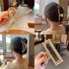 Hairgrip from pearl, metal shark, crab pin, hairpins, hair accessory, simple and elegant design