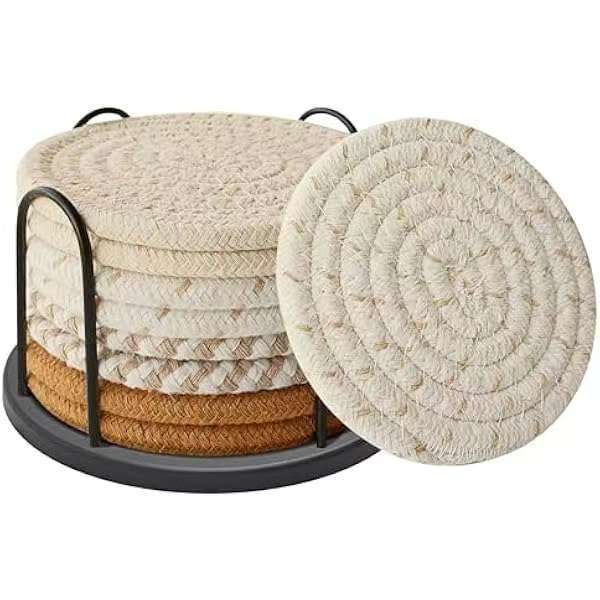 Un conjunto de 8 cojines de taza circulares