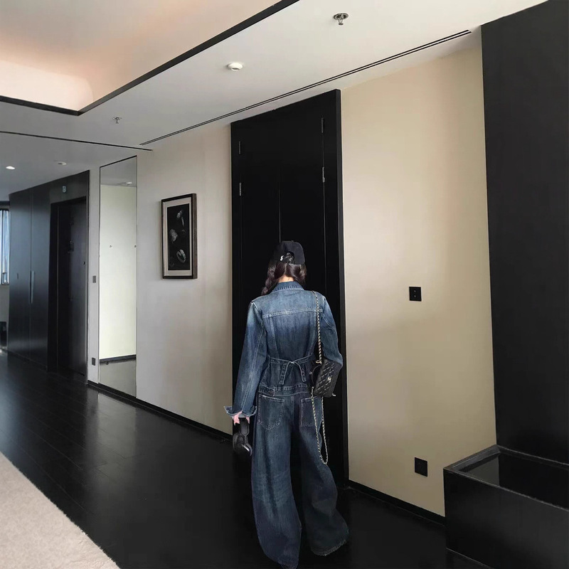 Skk Store Jennie1时装周 俏皮复古水洗渐变柔软牛仔外套长裤套装|undefined
