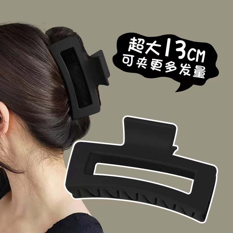 Big matte crab pin, universal shark, hair accessory, 13cm, high-quality style