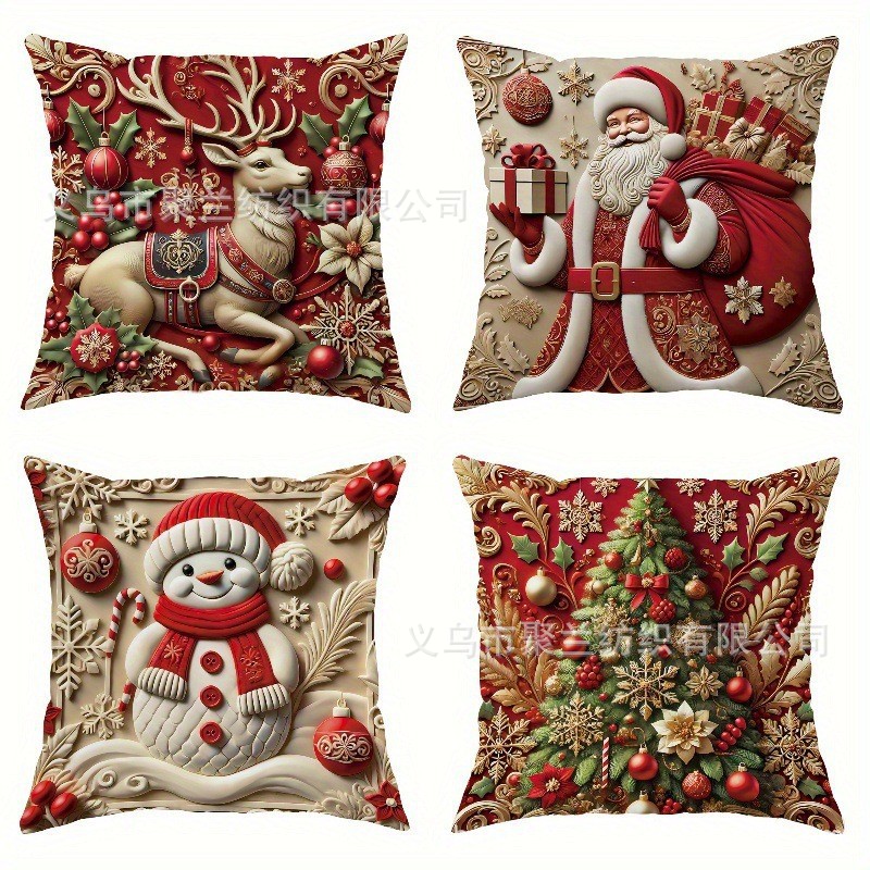 Navidad encontrada explosión abrazo funda de almohada festivales conejo alce decoración sofá atmósfera sensación de lino funda de cojín al por mayor image 28