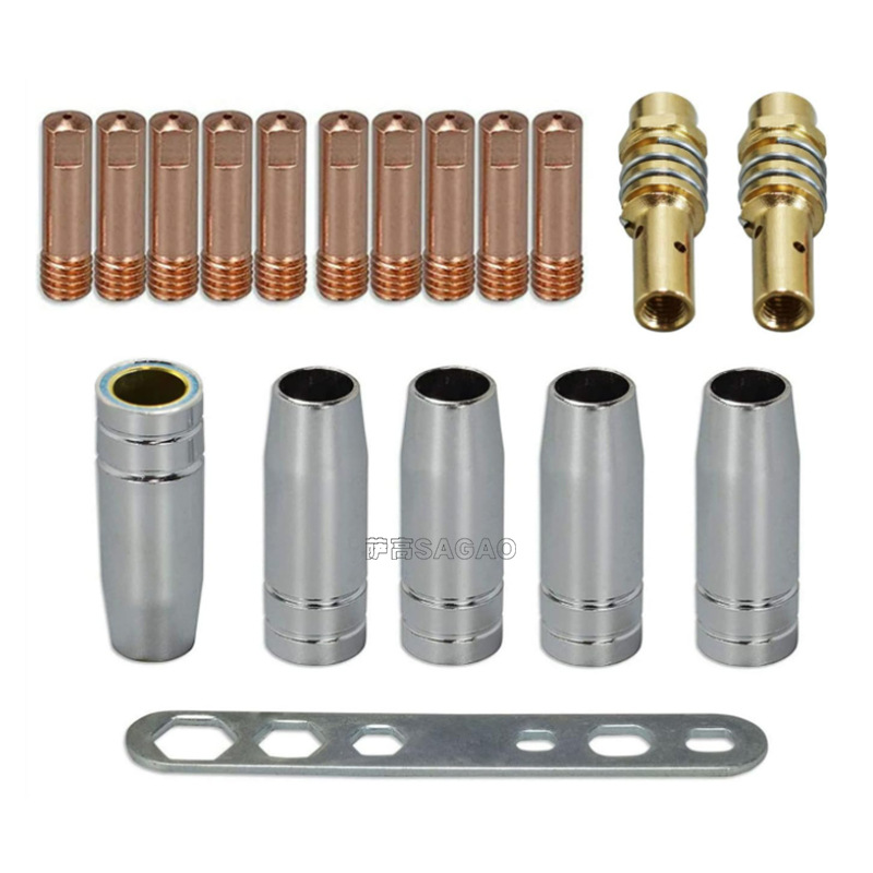 跨境15AK保护嘴二保焊枪配件保护套15AK导电嘴保护咀导电咀18PCS