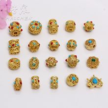 复古转运珠尼泊尔风铜镀沙金古法镂空隔珠 diy手链项链饰品配件