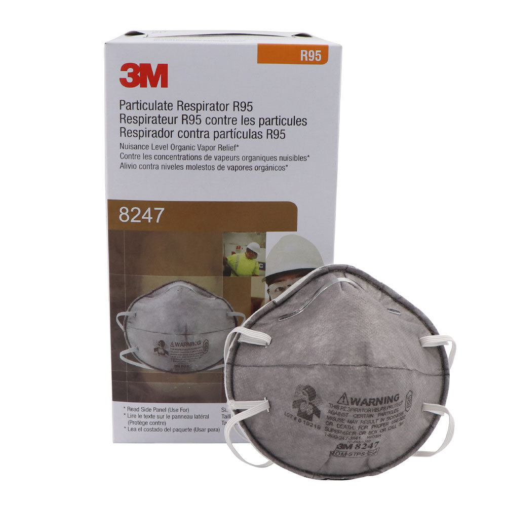 3M8247R95口罩杯状头戴式防尘口罩一次性防护用品成人口罩批发