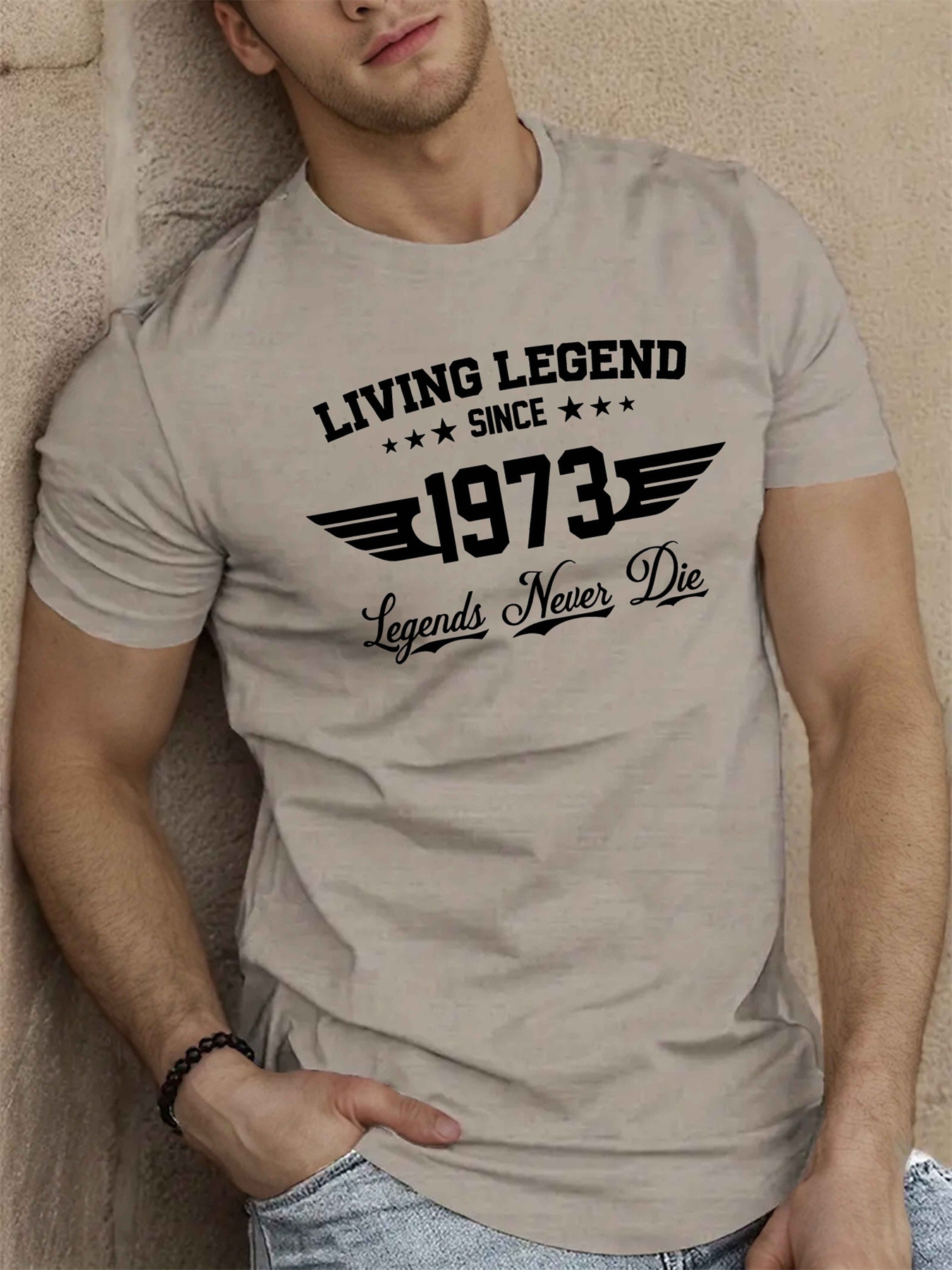 Summer Men's 100 Cotton Casual Loose Plus Size Graphic Print Since…