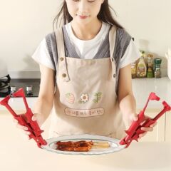 火傷防止ボウルクランプ、キッチンシリコンツーインワンクリップ、ボウルクランプ、家庭用ハイエンドプレートリフター