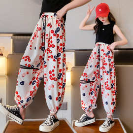 童裤女童花瓣防蚊裤夏季新款韩版洋气薄款款式束脚裤防蚊裤潮