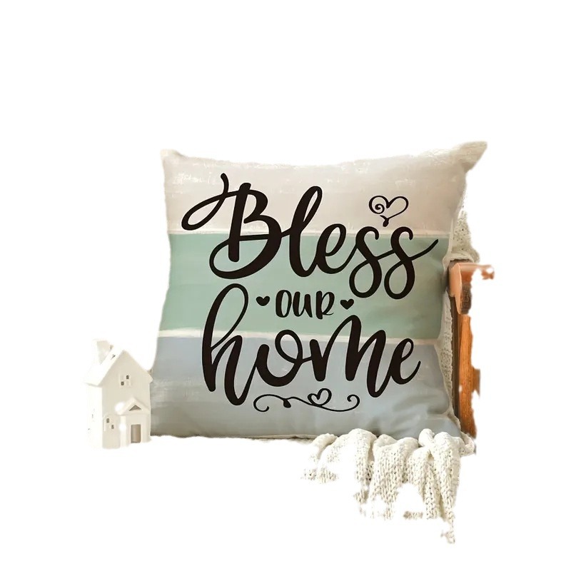 Funda de Almohada con Estampado de Lino, Verde, para Cojín de Sofá, Decoración de Sala de Estar, para Amazon y Temu