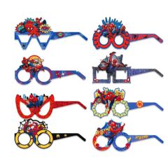 スパイダーマン子供誕生日パーティーメガネおかしな写真撮影ツール英雄漫画紙メガネパーティー装飾