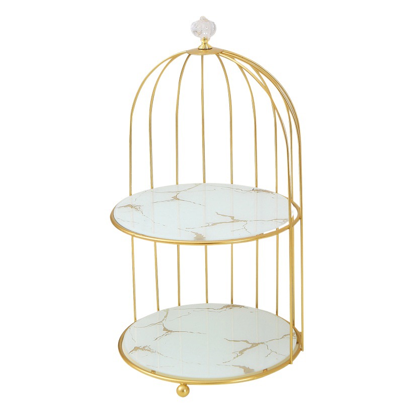 Escritorio tocador Bird Cage perfume cosméticos cuidado de la piel estante caja de almacenamiento decorativo estante de exhibición baño dormitorio