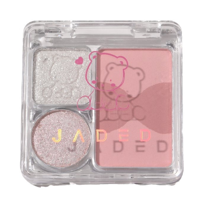 Frambuesa dulce de baja saturación ~ Paleta de sombra de ojos de cuatro colores Strawberry Bear Viajando diario Brownie gris té marrón púrpura