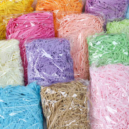 Raffia 100g manufacturer wholesale wedding candy gift box birthday gift gift decoration shredded paper filler