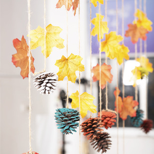 Kindergarten Mori Huanchuang Material Classroom Corridor Air Hanging Decoration Pine Cone Maple Leaf Creative Hanging Decoration Diy Handmade