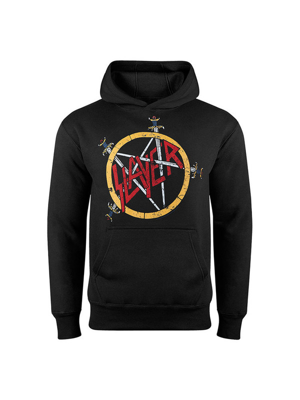 SLAYER killer band metal rock style pentagram American retro pattern men's loose hooded sweatshirt autumn SLAYER killer band metal rock style pentagram American retro pattern men's loose hooded sweatshirt autumn