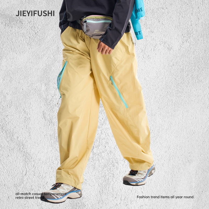 Mountain-Style Outdoor Quick-Dry Hiking Pants Casual Pants Unisex Trendy Brand Loose Paratrooper Sports Pants Wide-Leg Long Pants