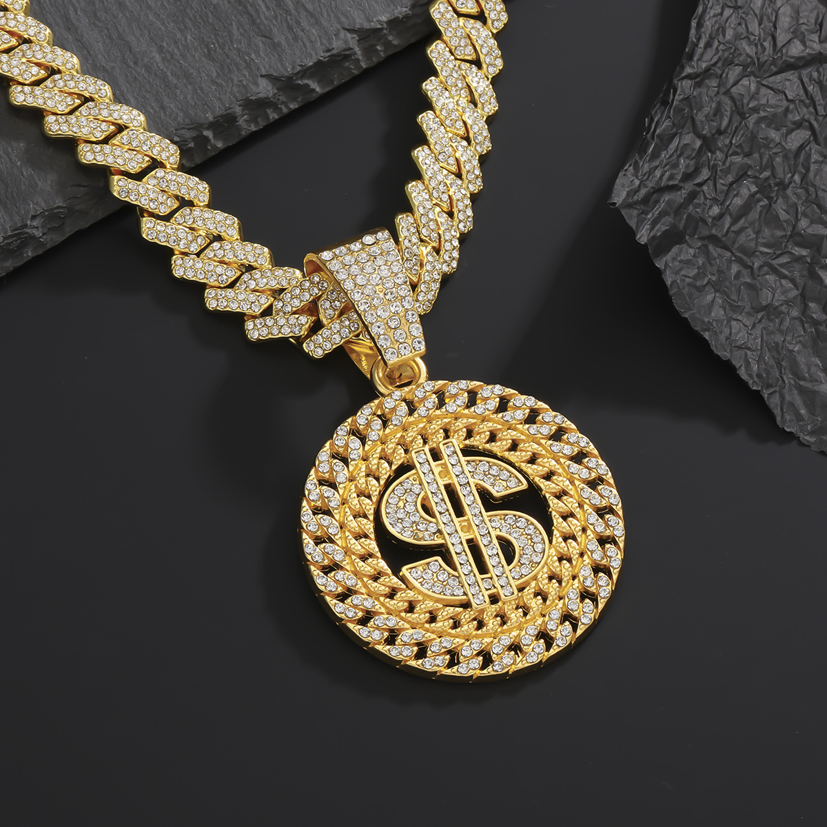 Collar colgante de dólar estadounidense con personalidad de estilo hip-hop transfronterizo europeo y americano